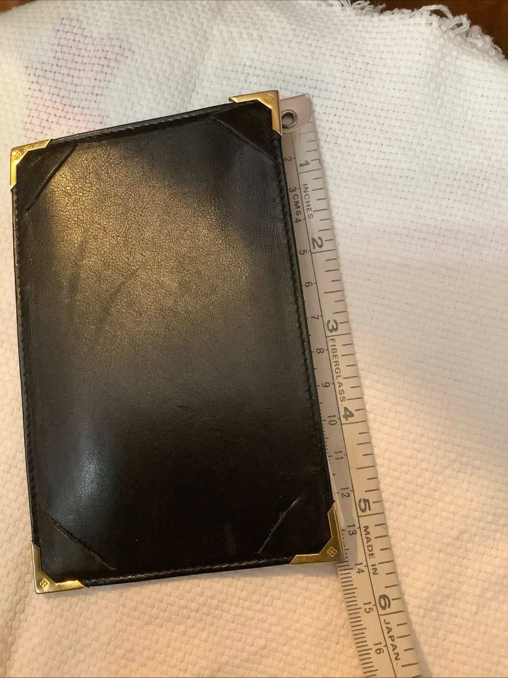 Vintage Balenciaga Paris Black Leather Notepad Holder BB Logo Gold Corners - Picture 4 of 11